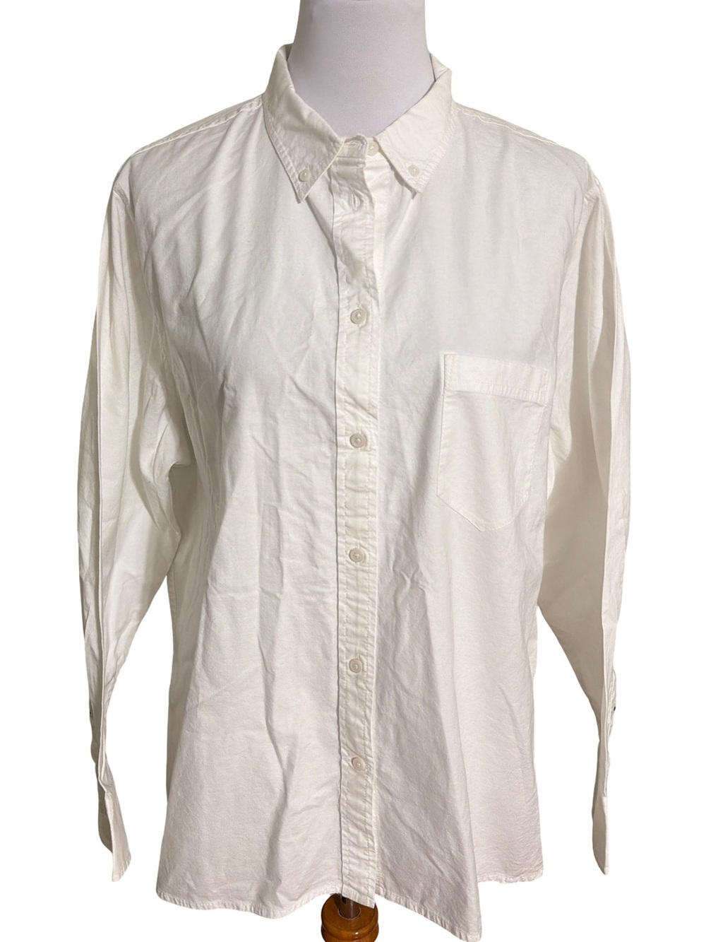 J. Crew Classic Men's White 100% Cotton Long-Sleeve Button-Down Shirt Size 22/2X